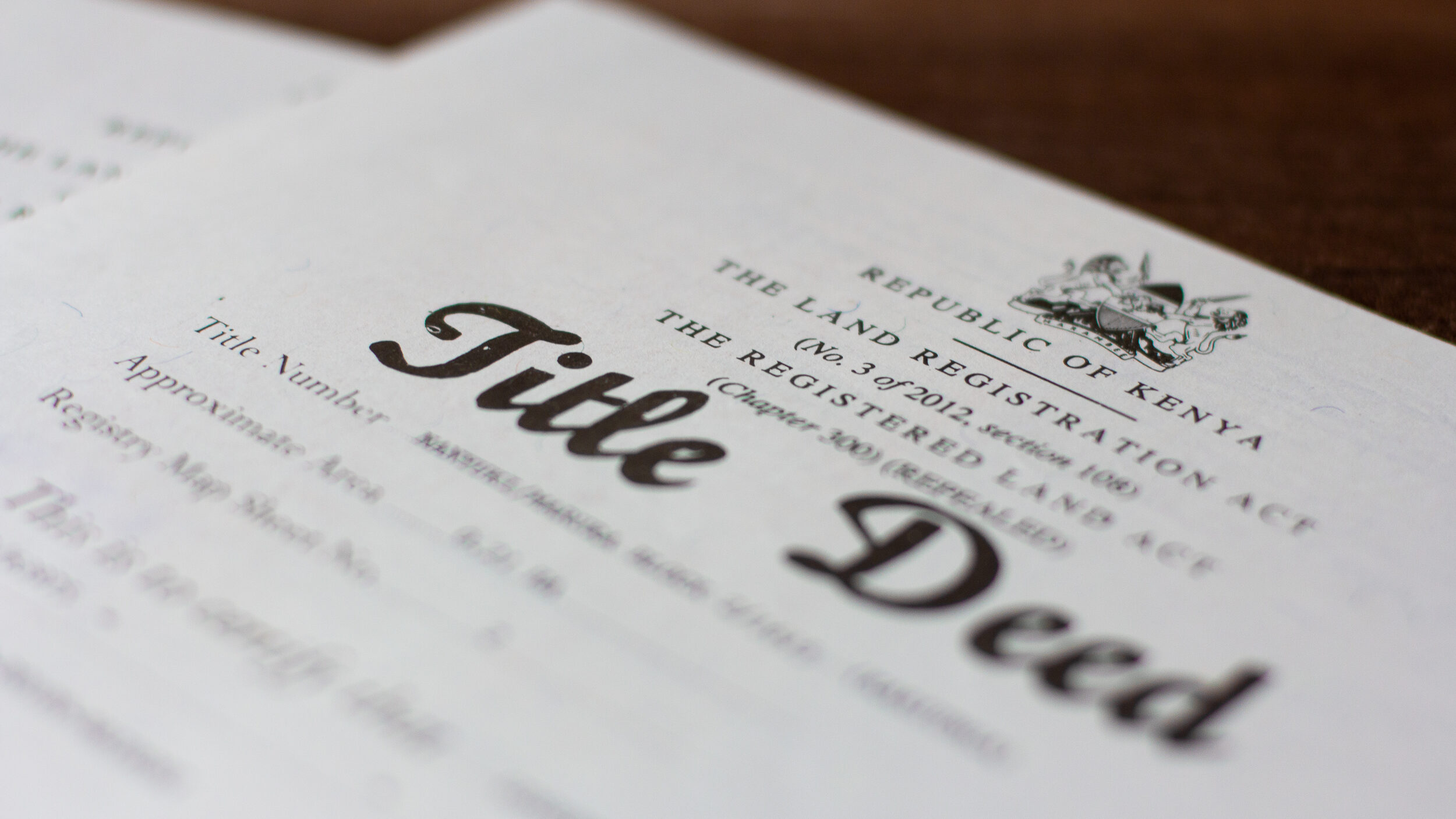 Picture of a title deed